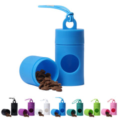DREAM&GLAMOUR 2-in-1 blue dog poop bag holder front view for easy access.