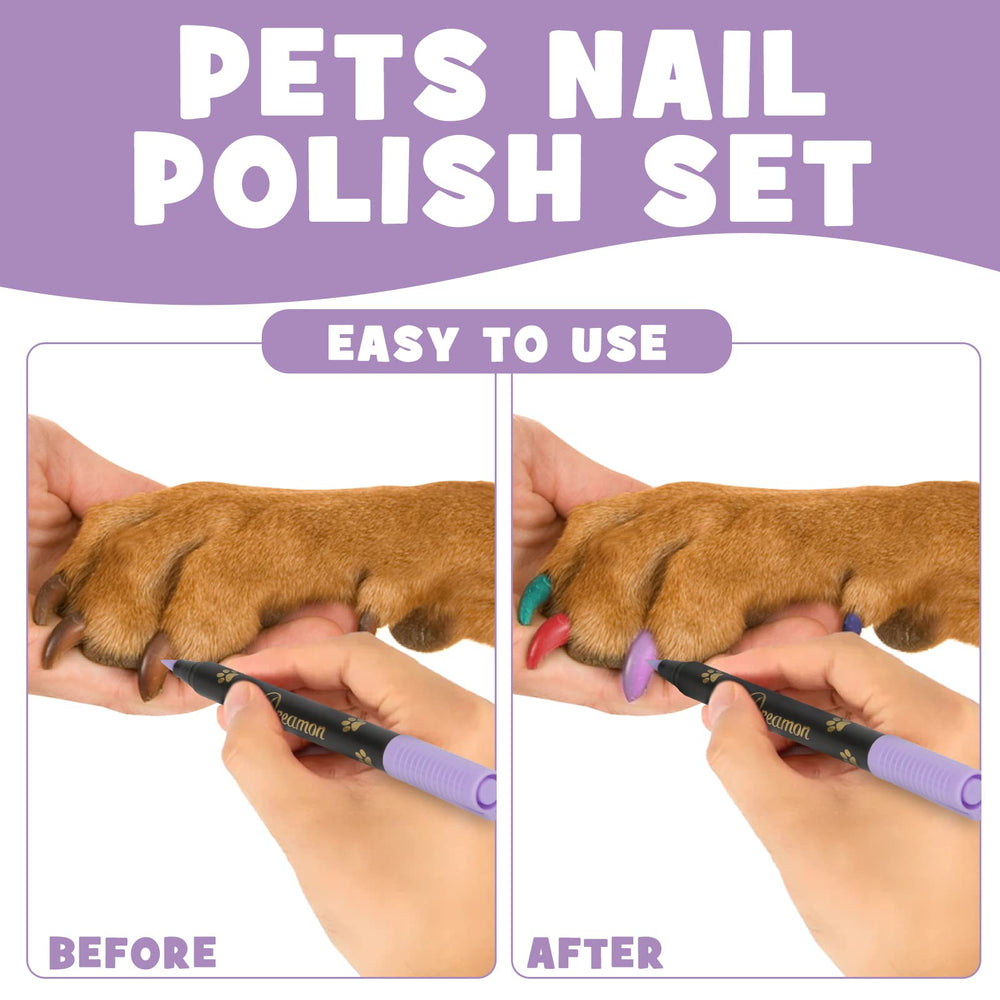Dreamon dog nail polish pen brush-nip for precise coverage on small nails.