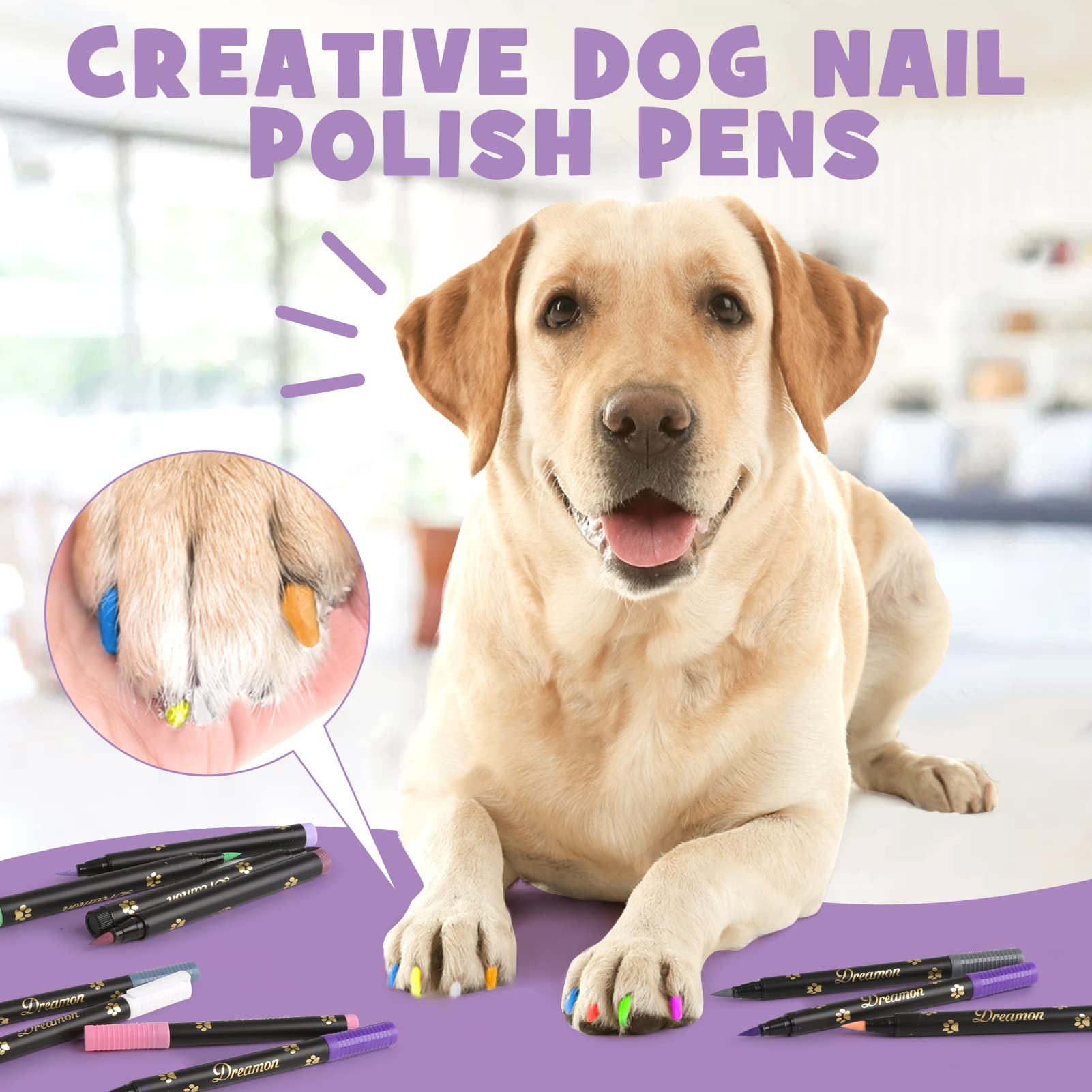 Dreamon dog nail polish pen suitable for small and large dogs.