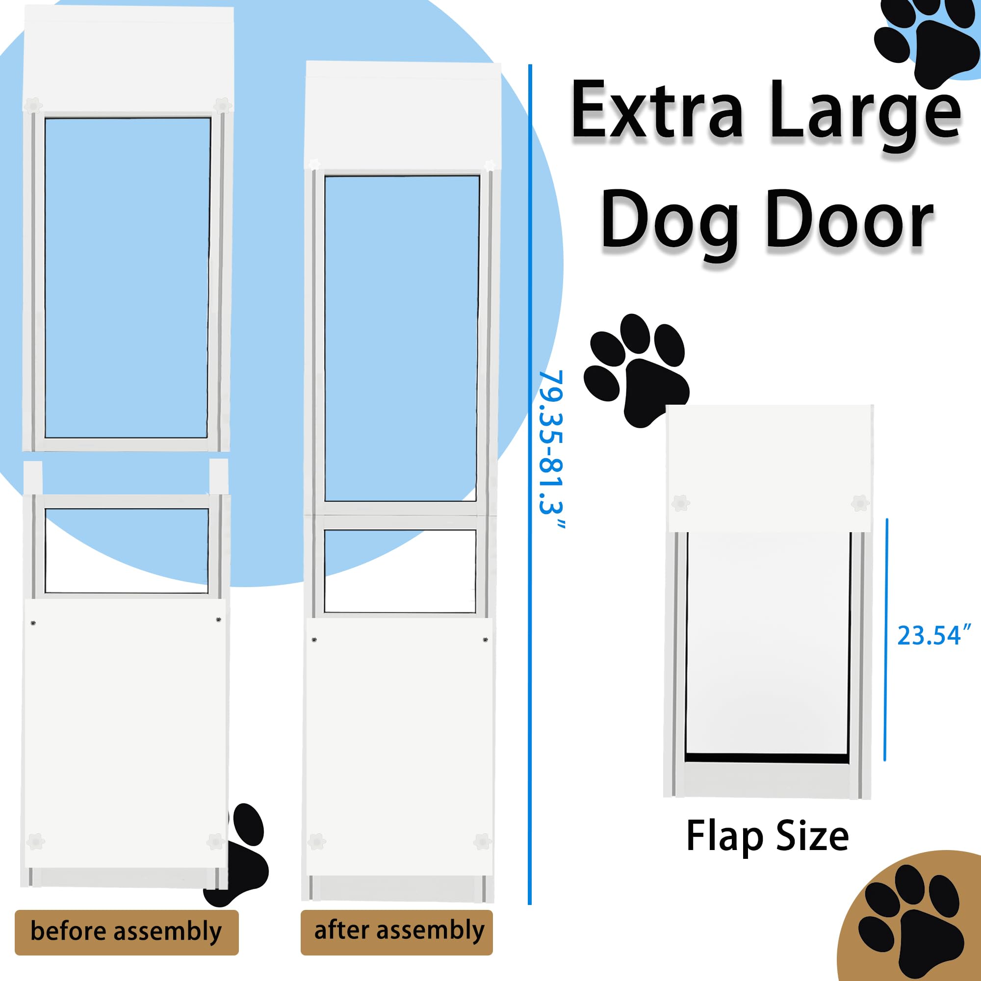 Dreampedal XLarge dog door lockable panel provides security while pets roam