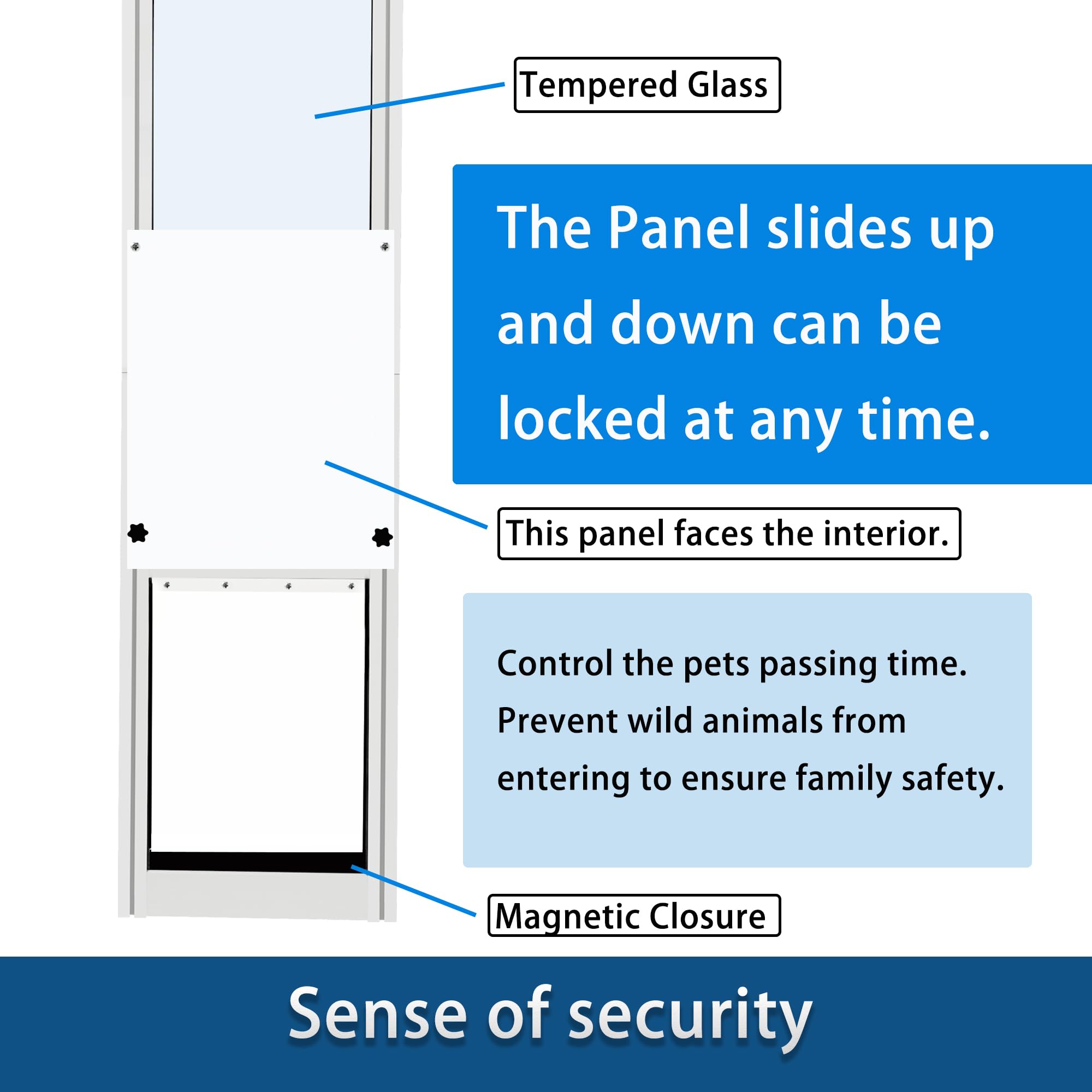 Dreampedal XL dog door magnetic curtain seals to reduce drafts.