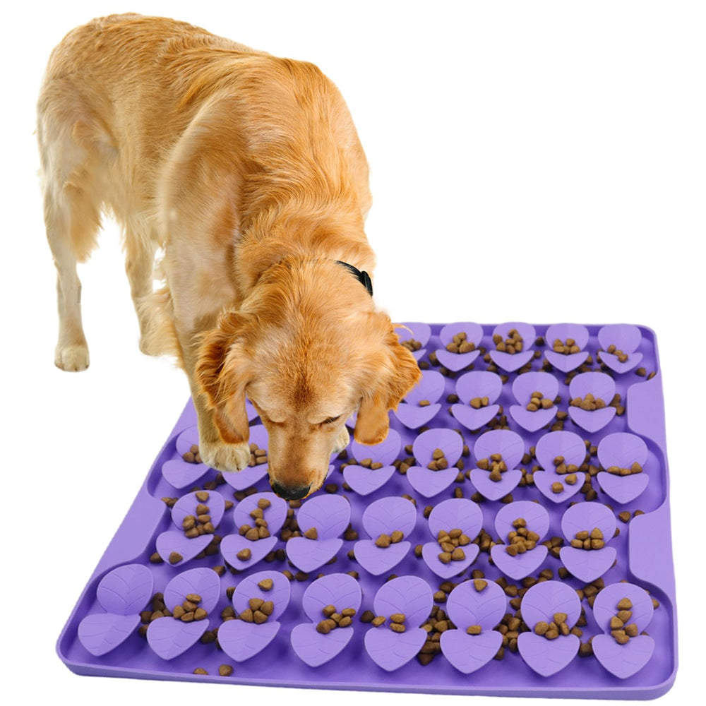Drescu dog lick mat with suction cups on smooth surface for slow feeding and enrichment.