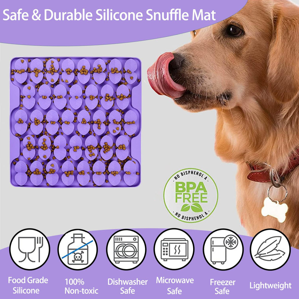 Drescu snuffle mat features 132 suction cups for secure placement.
