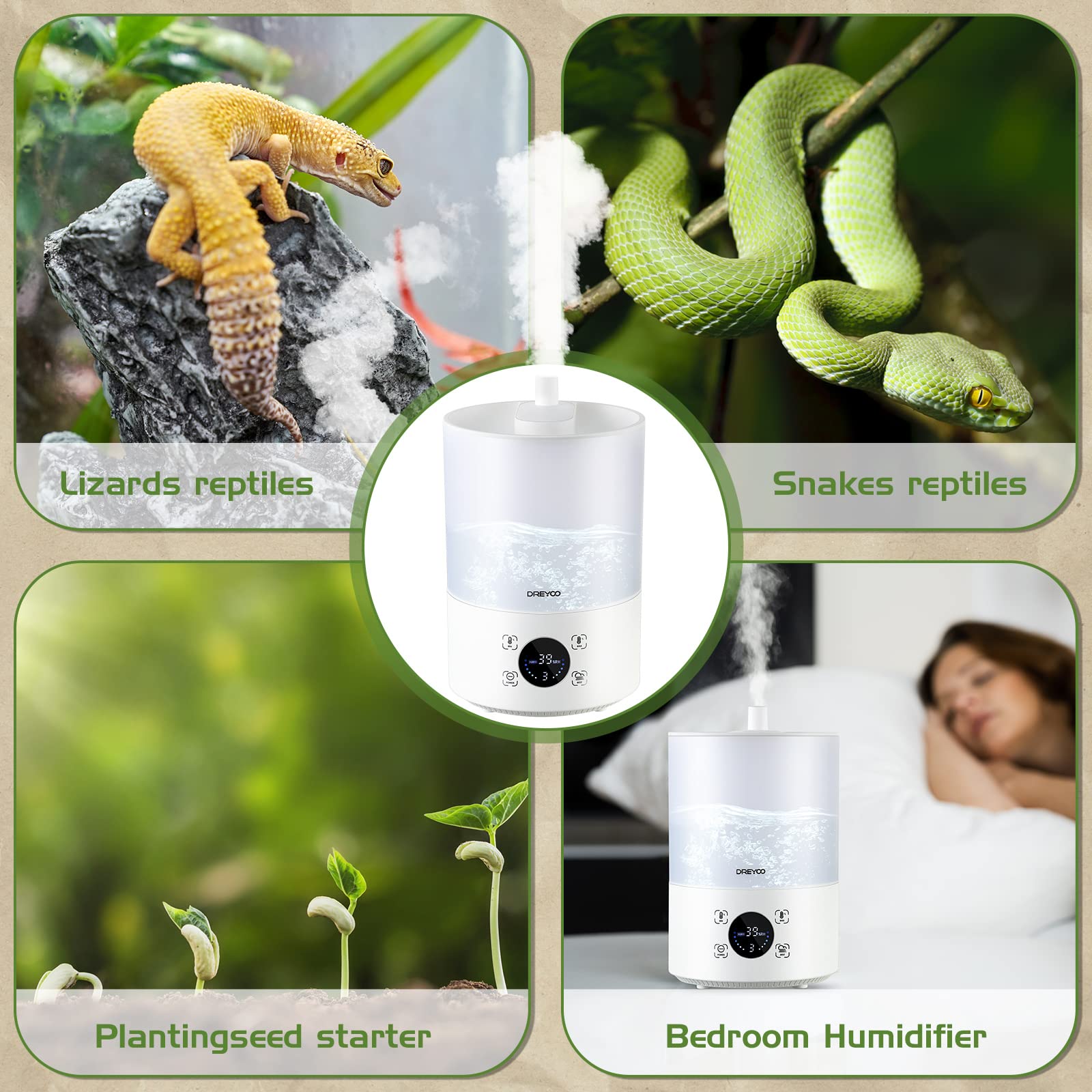 Dreyoo multifunction humidifier suitable for reptiles, amphibians and plants