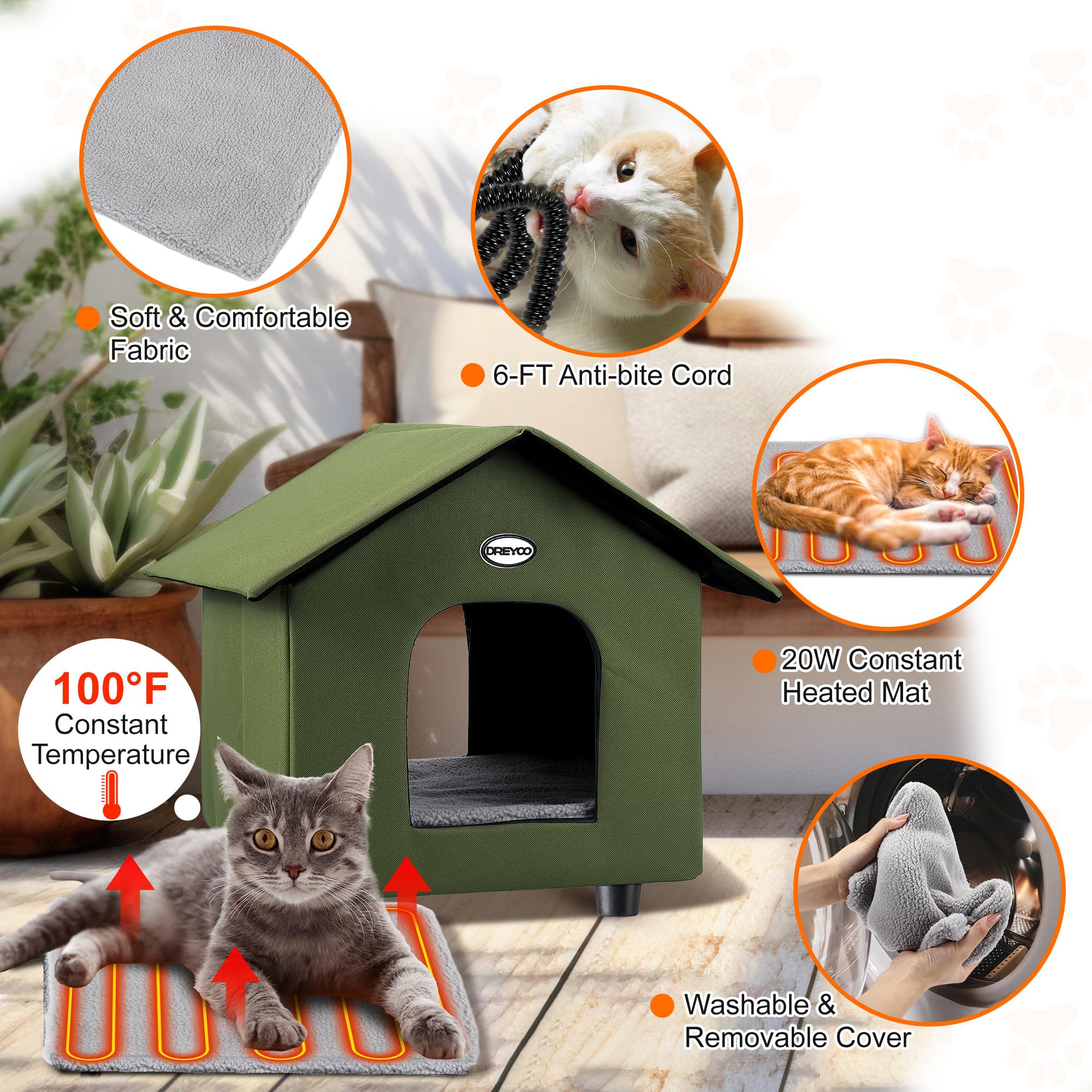 Dreyoo 6 ft chew-proof leash protects cords and pets.