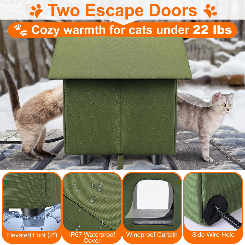 Dreyoo dual-exit cat house front and back access.