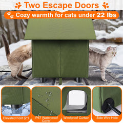 Dreyoo dual-exit cat house front and back access.