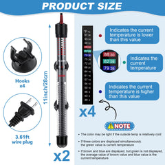 Dreyoo thermometer stickers reading color to show current tank temperature