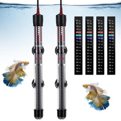 Dreyoo two-pack submersible aquarium heater in tank delivering steady warmth for fish