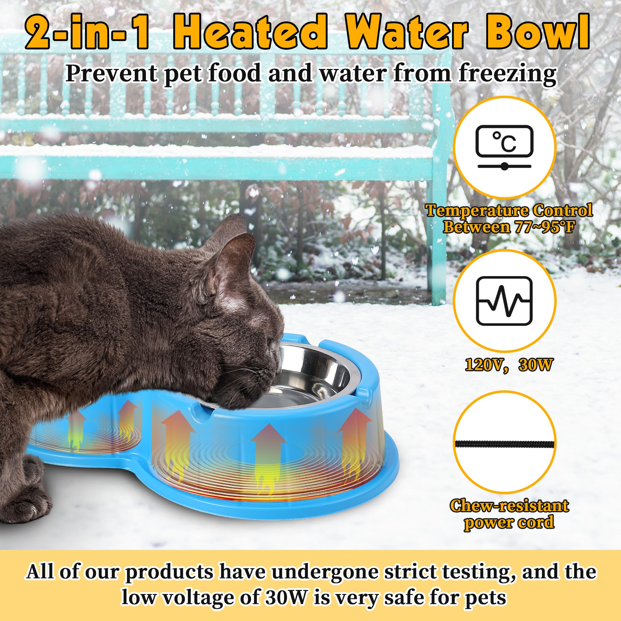 Dreyoo weatherproof blue cat shelter protects felines outdoors