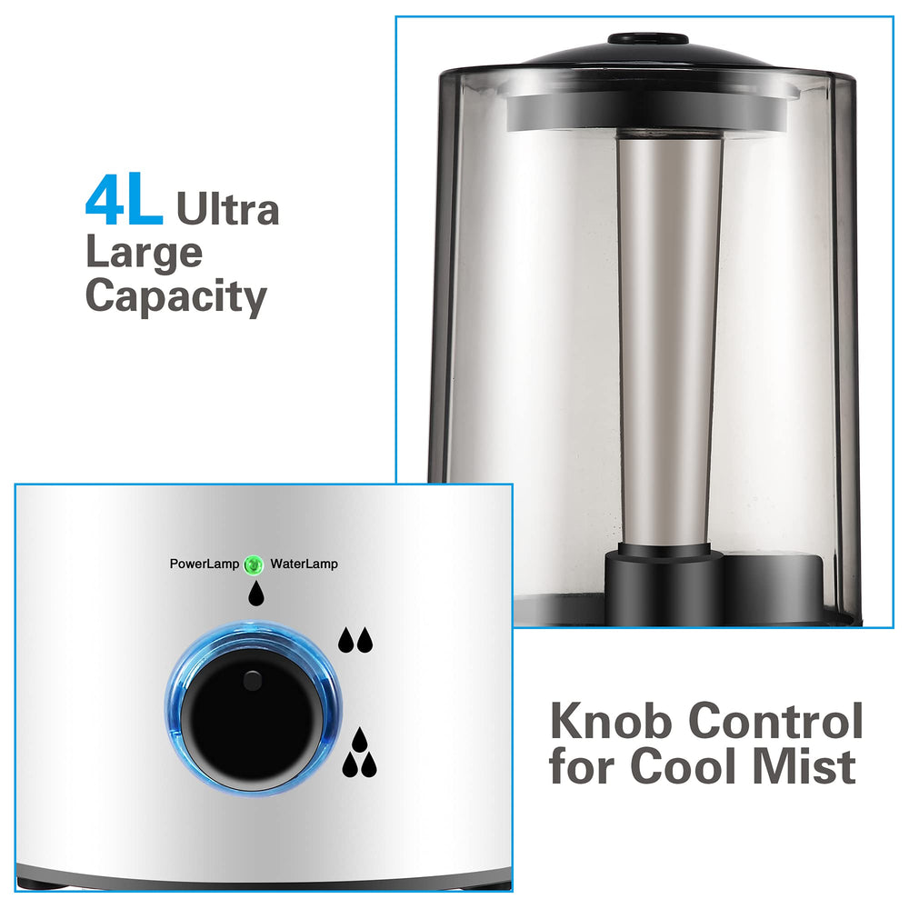 Dreyoo humidifier front control panel with rotary fog output control.