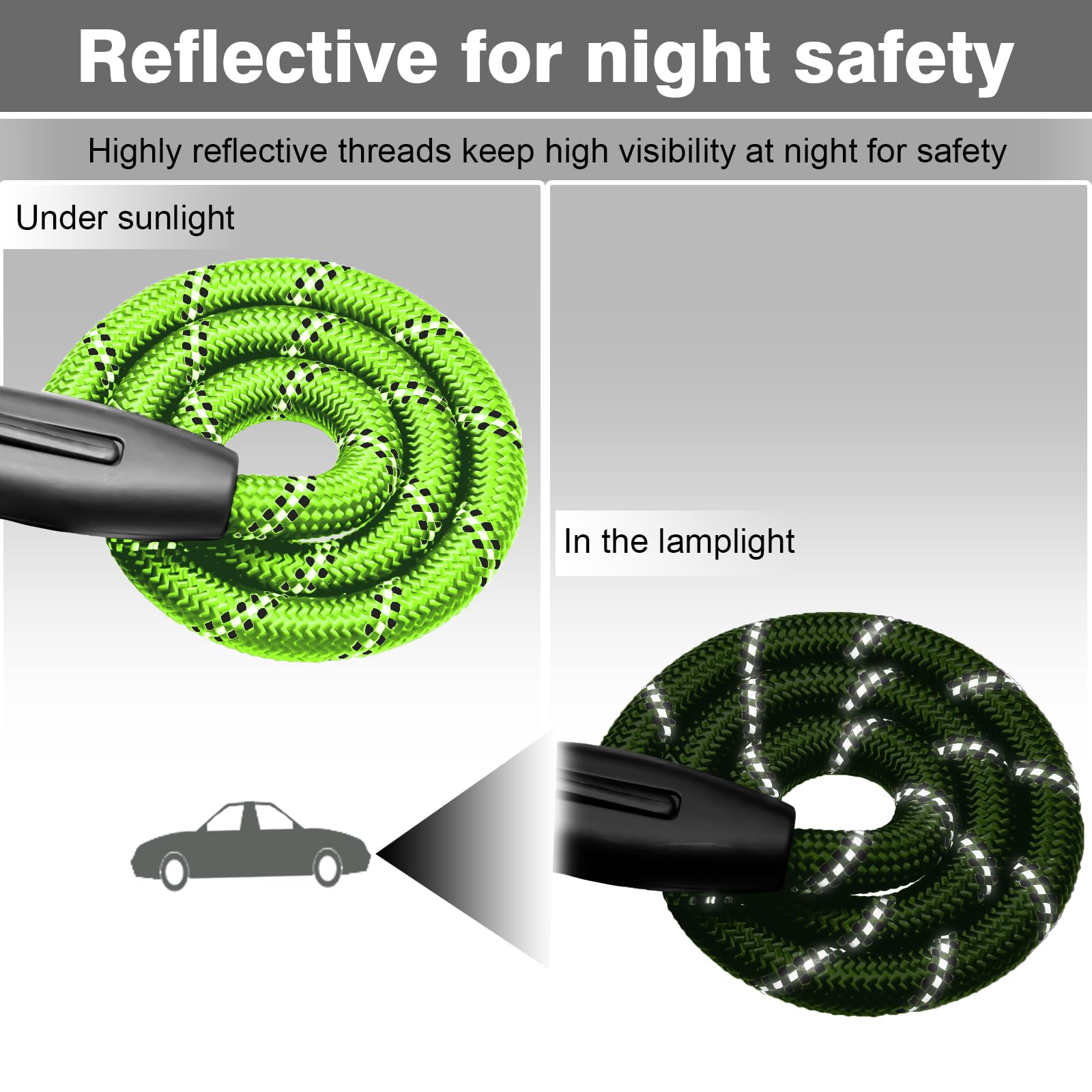 Drgxle leash central connector rotates 360 degrees to reduce tangles.