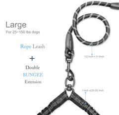 Drgxle double dog leash central sponge handle for comfortable grip