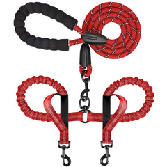 Drgxle Double Dog Leash buckle-adjustment enables quick length changes for busy street walks.