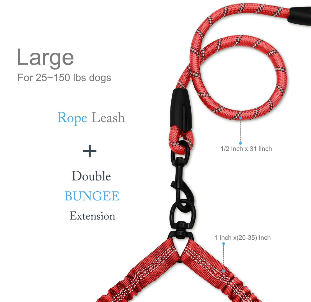 Drgxle Double Dog Leash central sponge-handle provides soft, fatigue-free grip.