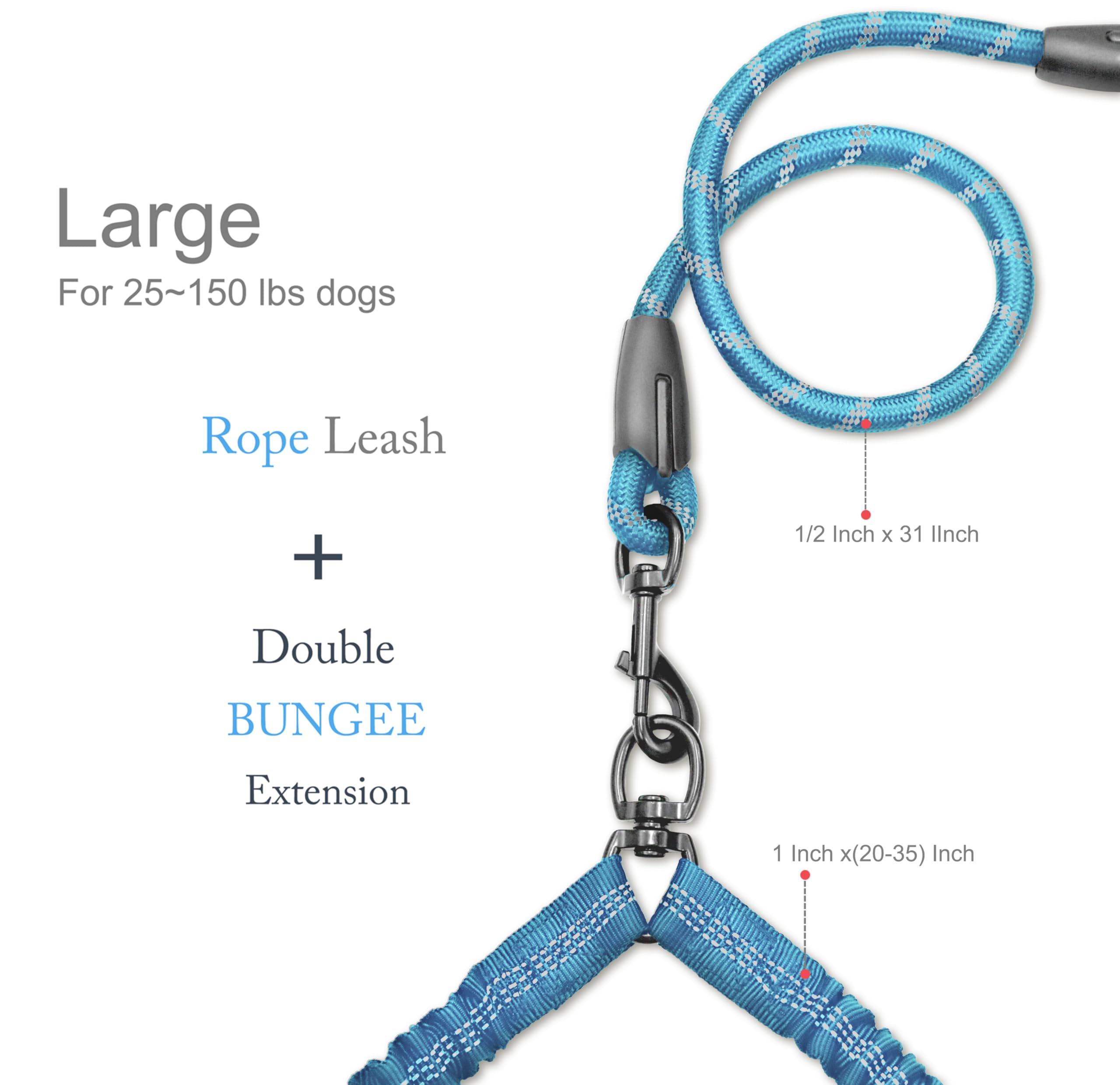 Drgxle sponge-handled leash provides soft grip for comfortable all-day walks.
