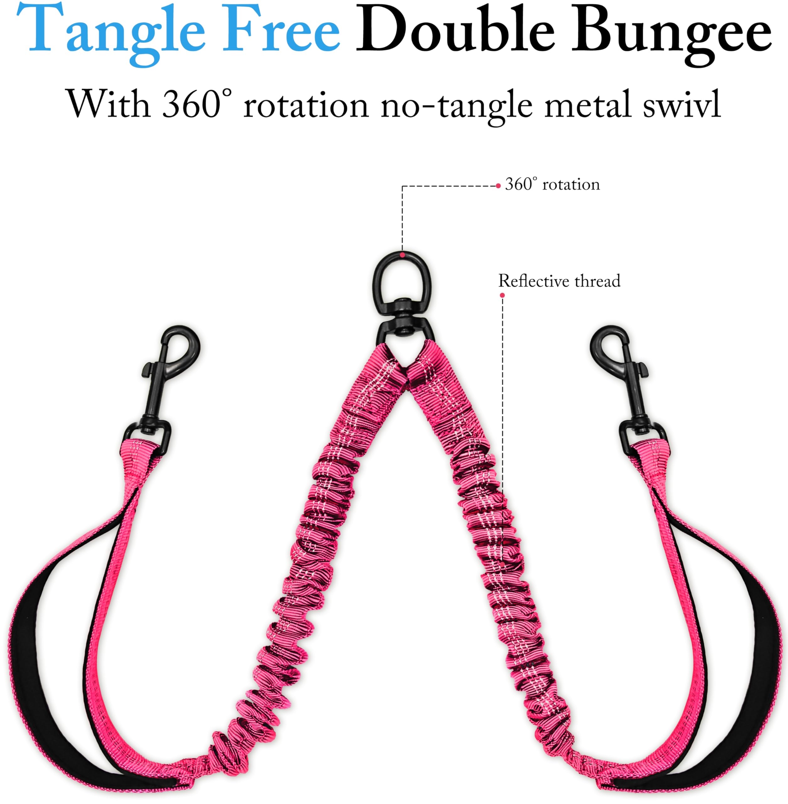 Drgxle double dog leash ultra high strength materials ensure durable walks