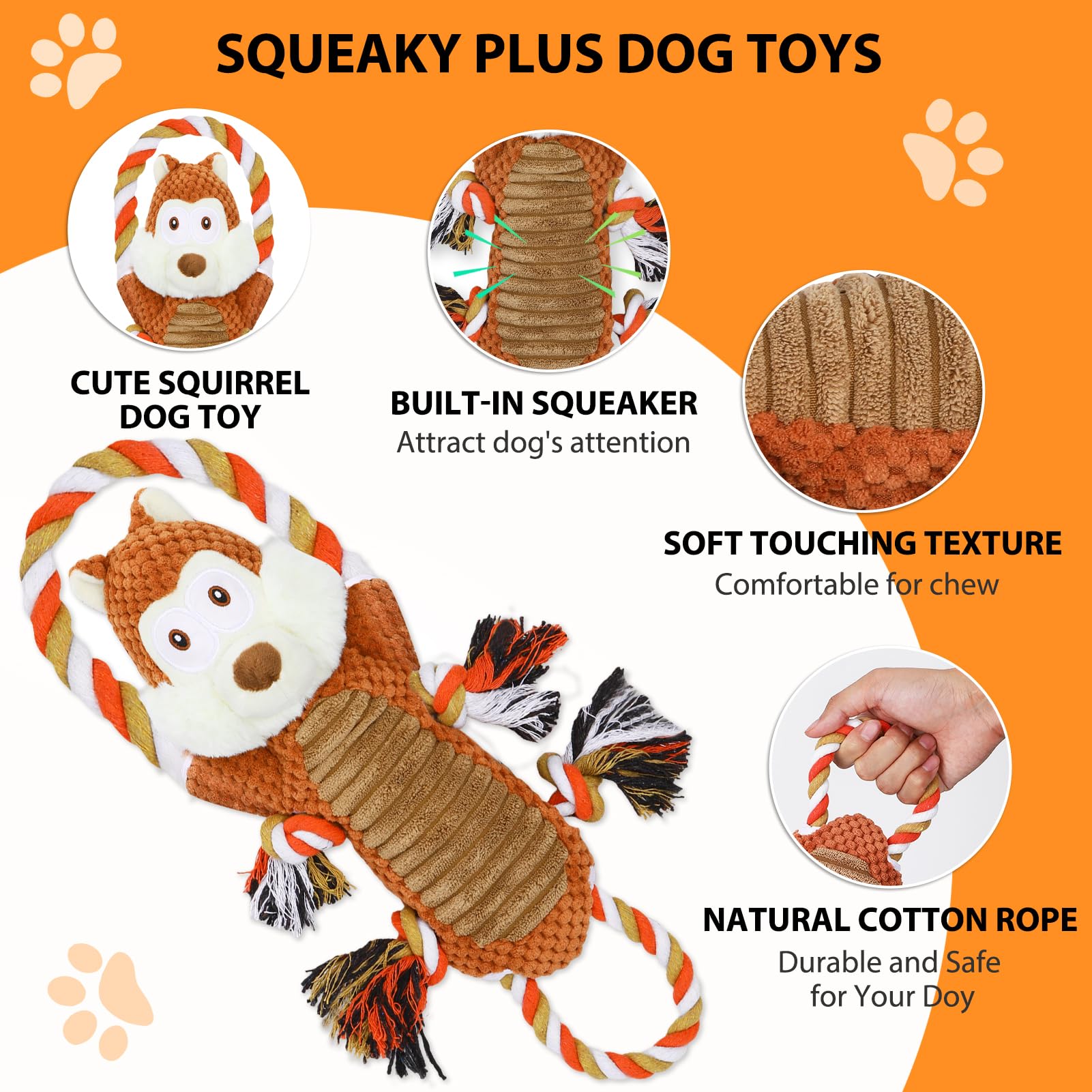 Drmstow interactive tug toy with rope for engaging owner-dog play
