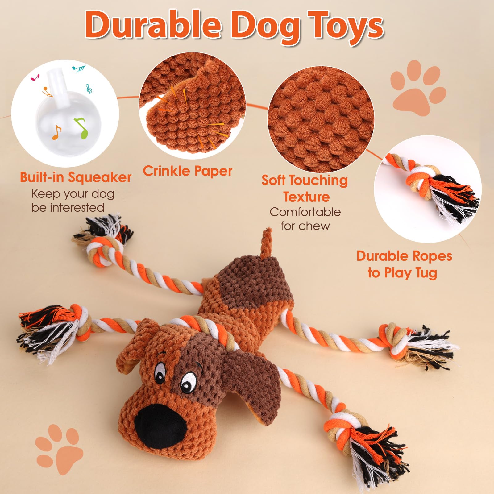 Drmstow juguete-perro grande resistente para mordidas fuertes y juego prolongado.