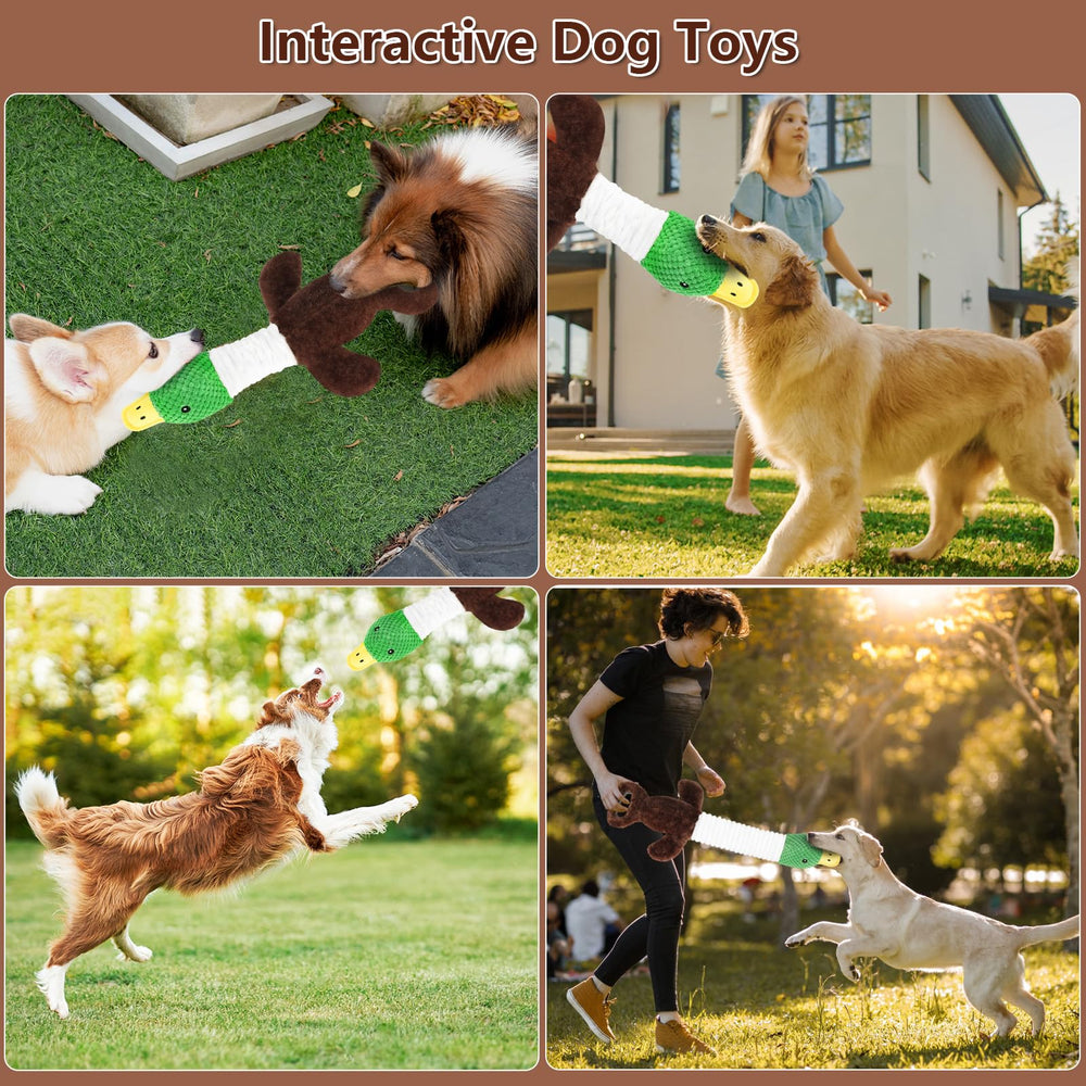 Drmstow plush duck toy double-stitched seams for durability.