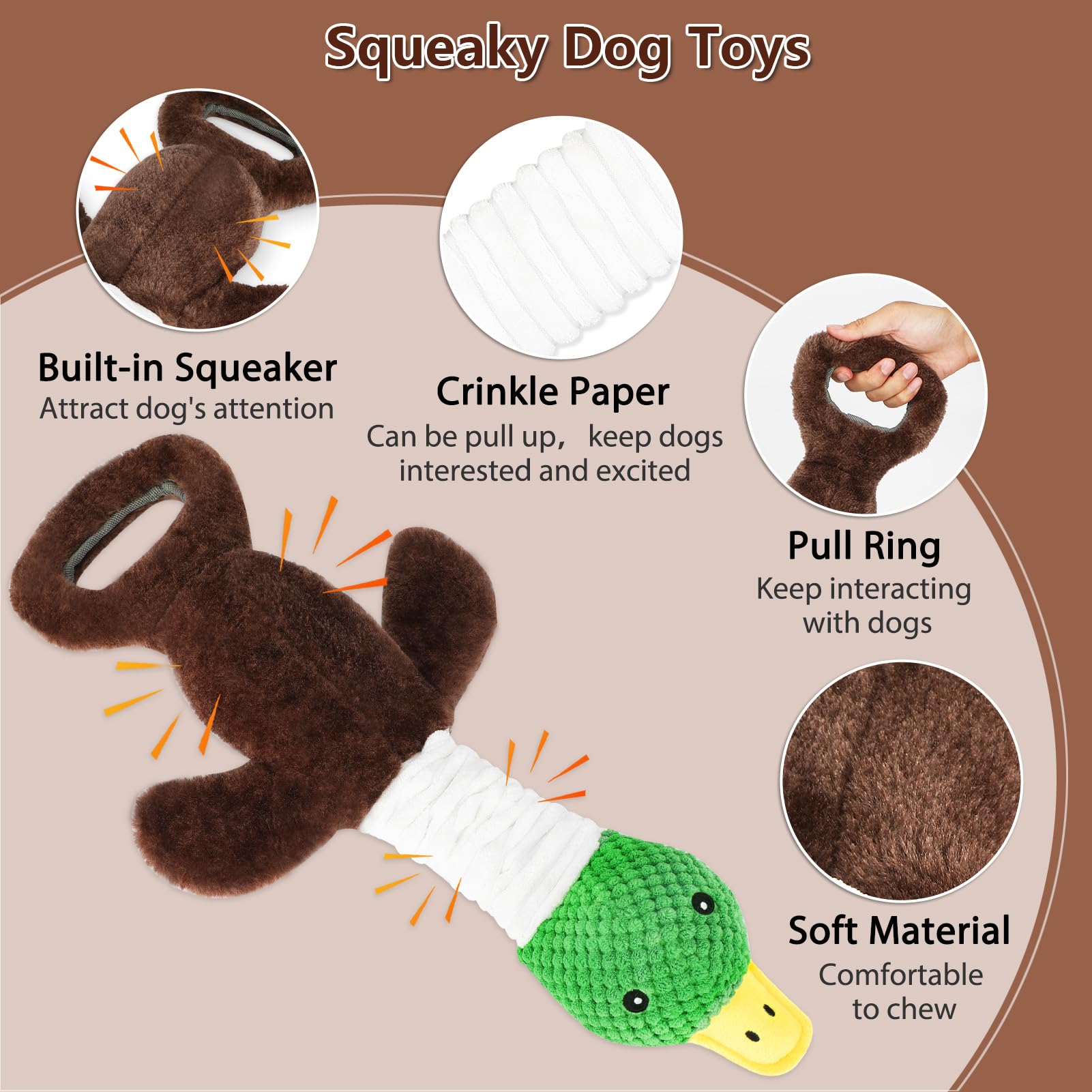 Drmstow plush duck toy retractable neck enables versatile play.