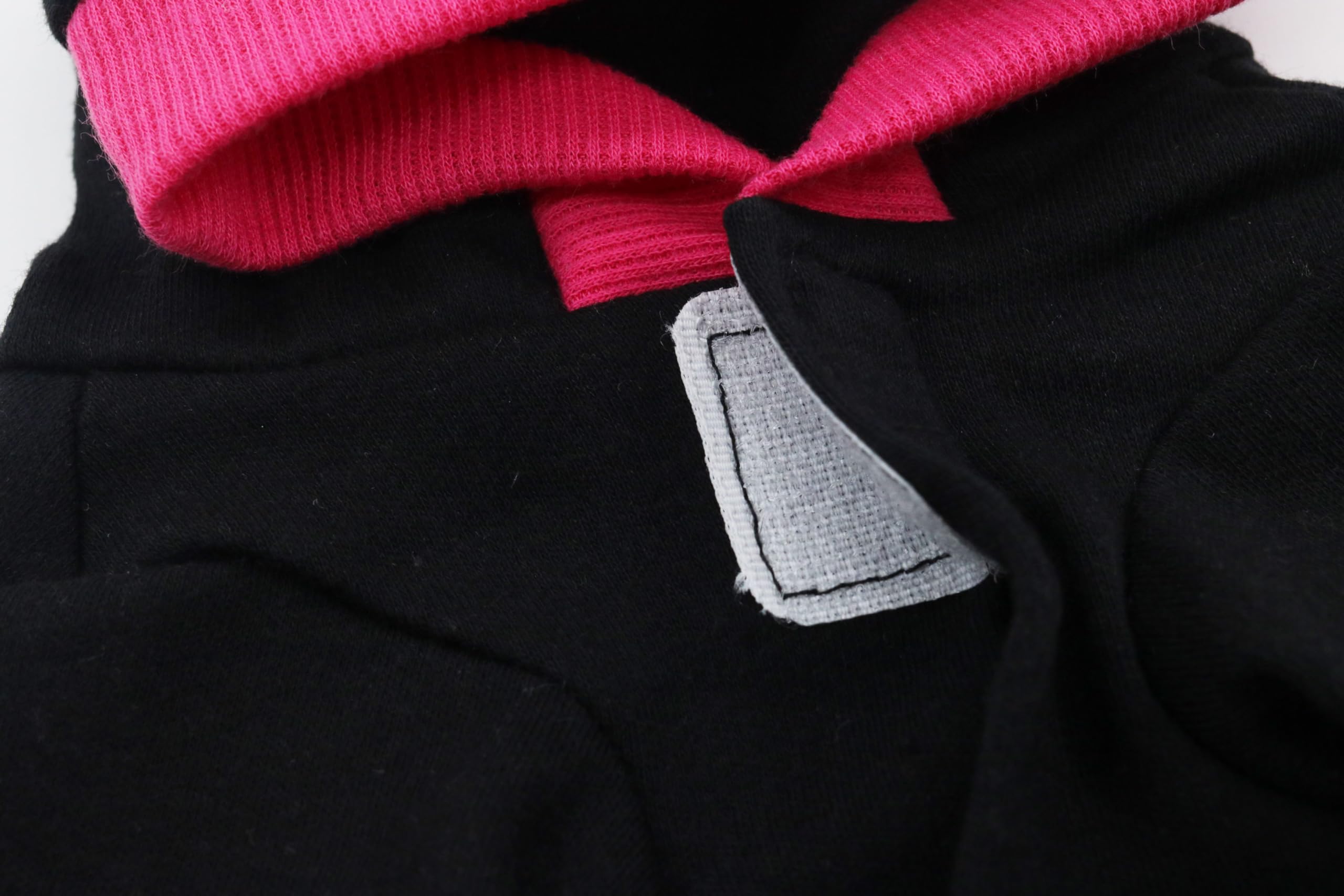 DroolingDog girl-dog-hoodie back view highlights durable fabric for daily wear