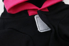 DroolingDog girl-dog-hoodie back view highlights durable fabric for daily wear