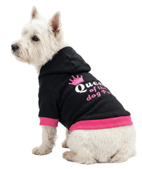 DroolingDog girl-dog-hoodie front view keeps small dogs warm on outings