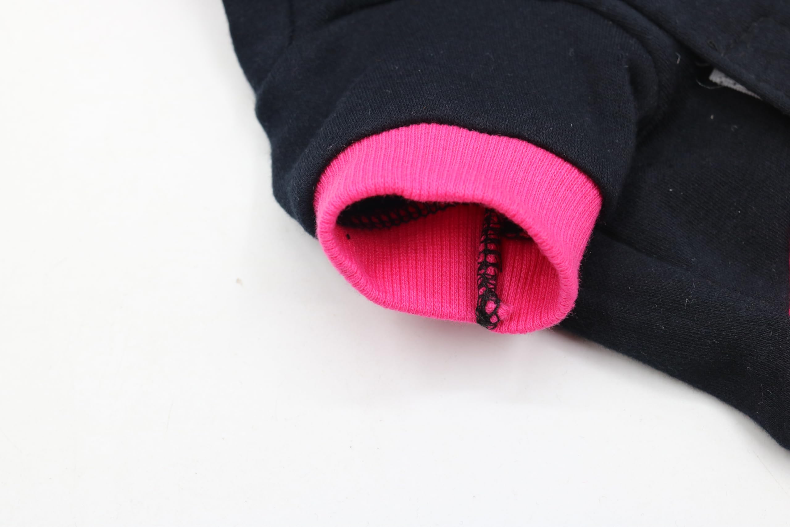 DroolingDog girl-dog-hoodie snap closure demonstrates quick dressing