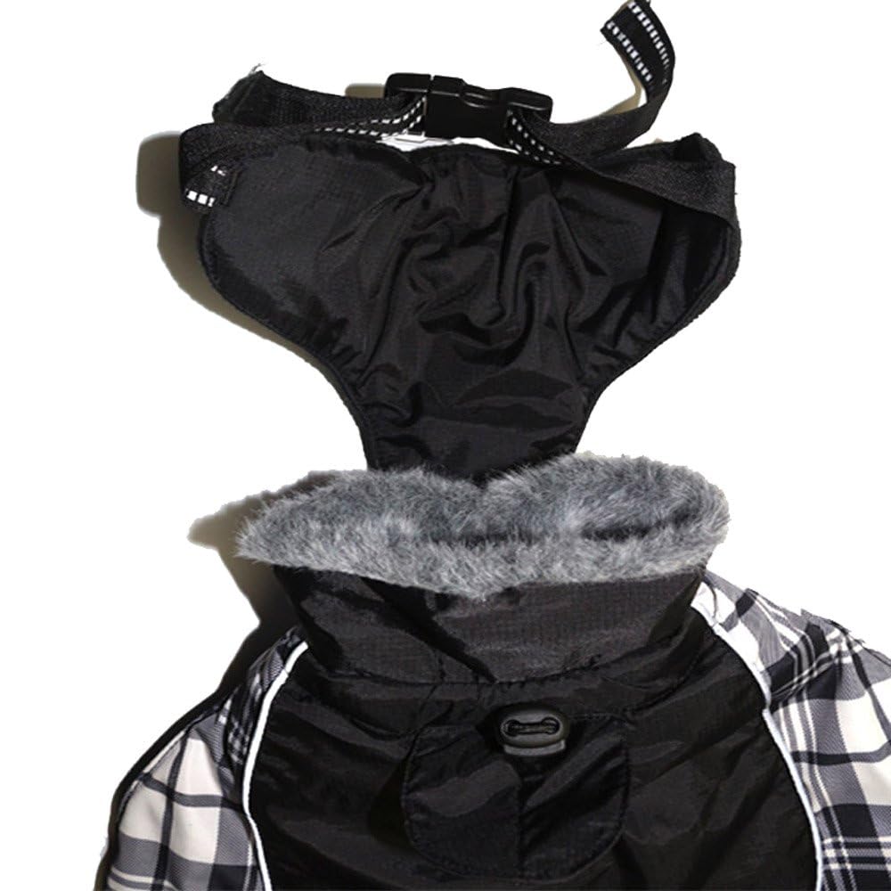 DroolingDog plaid-pattern-dog-coat adds stylish flair to winter adventures