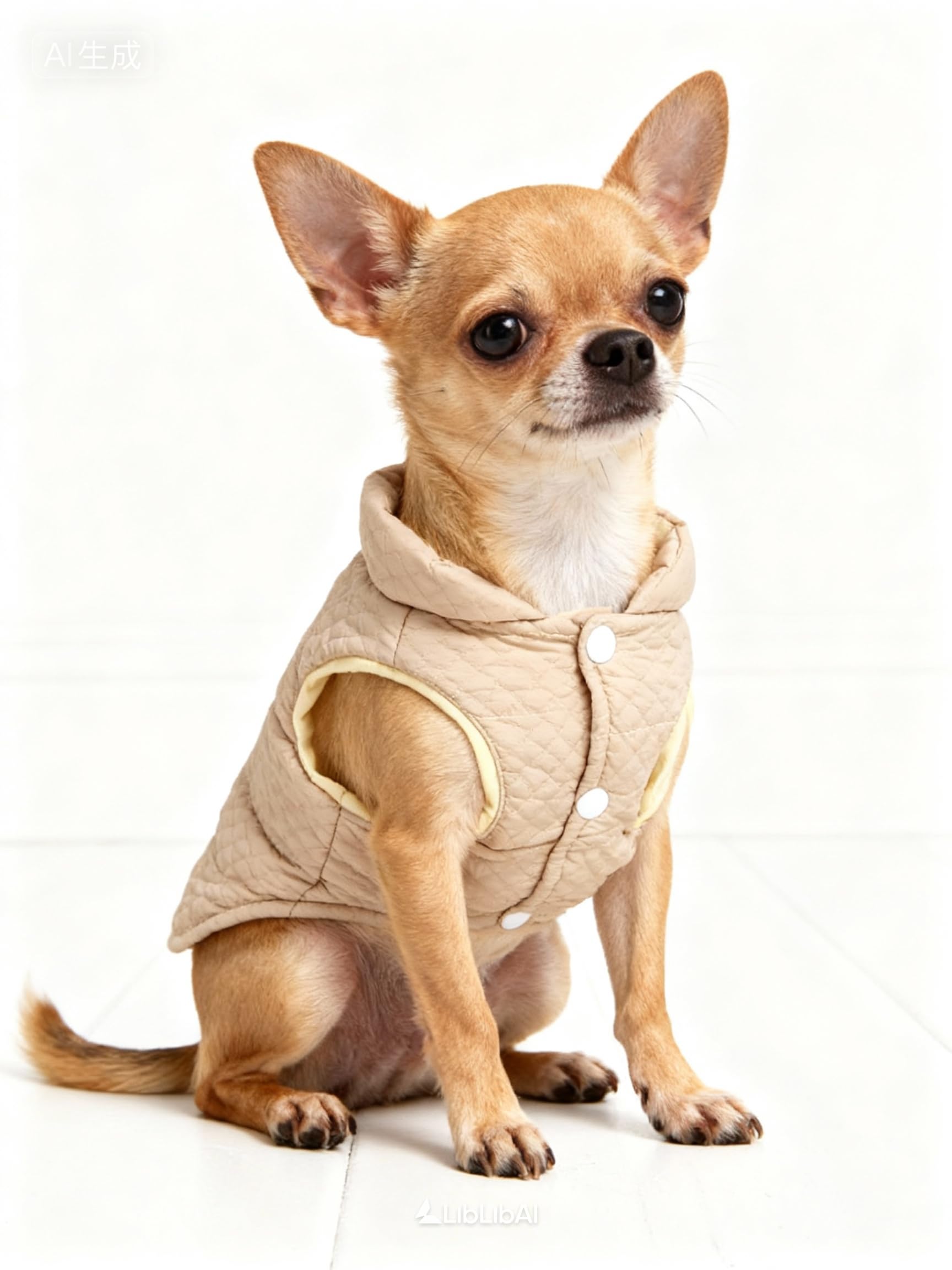 DroolingDog soft-warm small-dog coat front view provides cozy warmth for brisk walks.