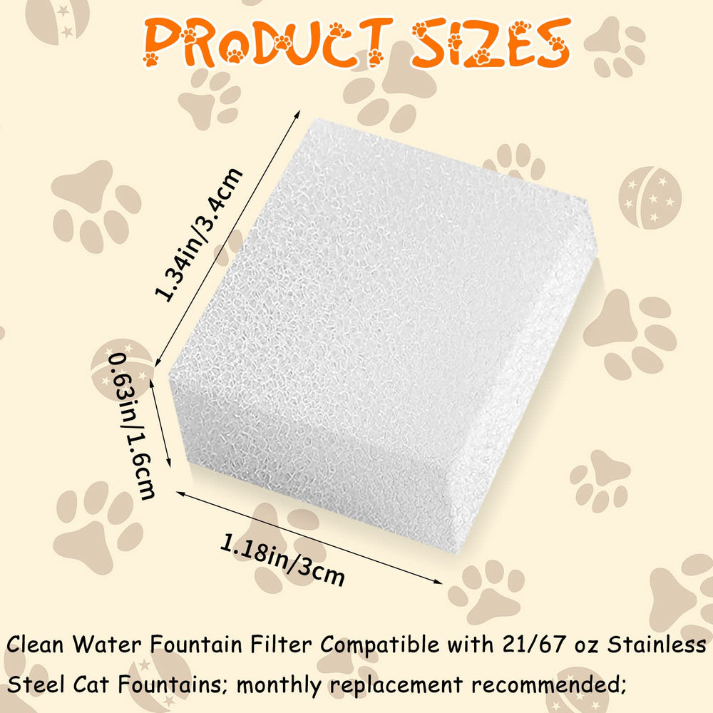 Droutti pet fountain foam filter 32pcs front view shows easy replacement and maintenance