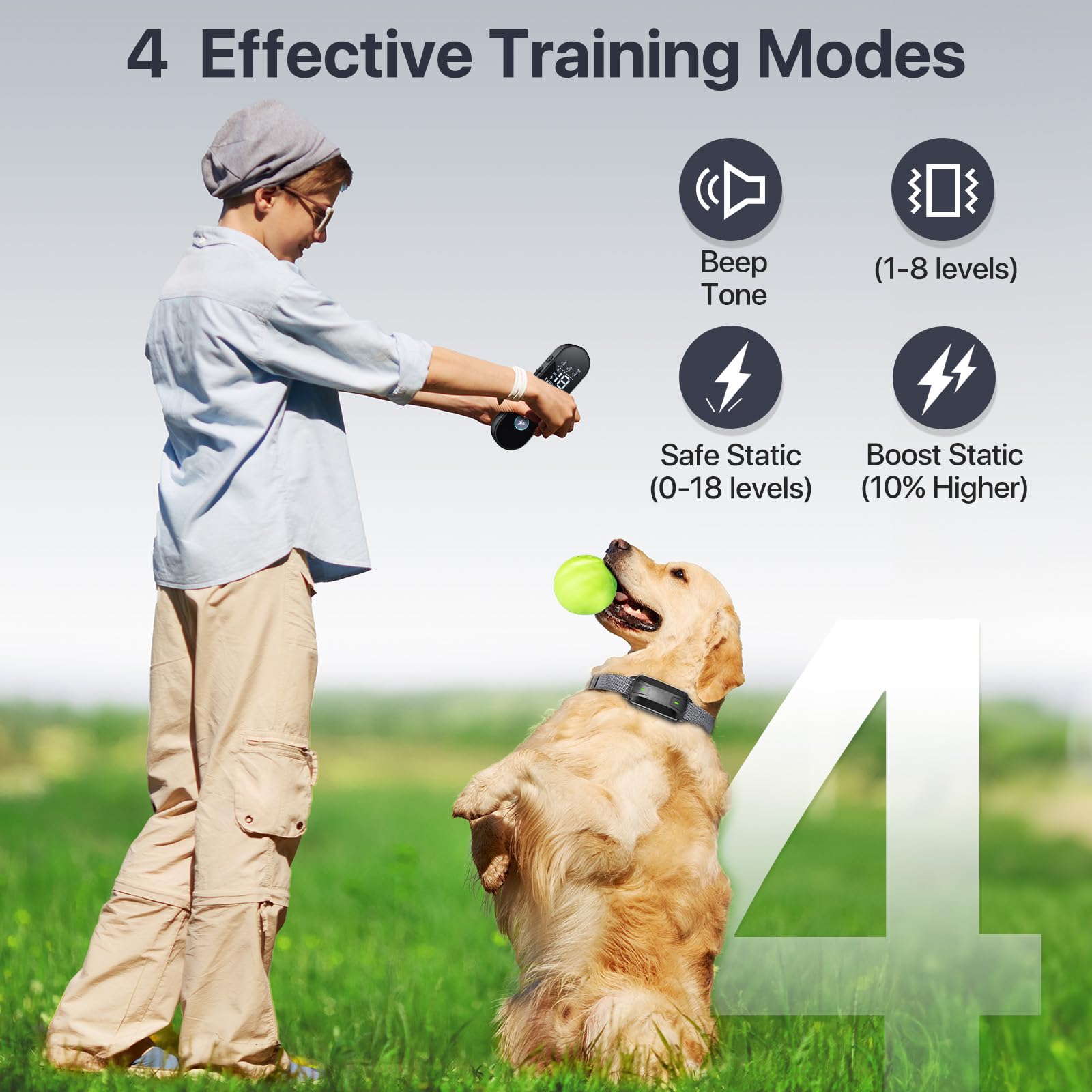Drroon dog shock collar with 2300ft range ideal for outdoor recall.