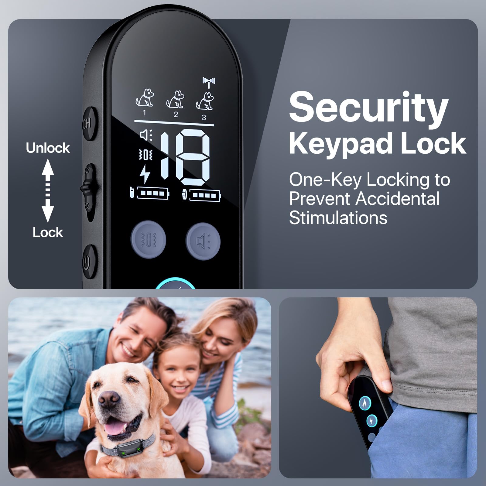 Drroon dog shock collar IP68 waterproof for all-weather training.
