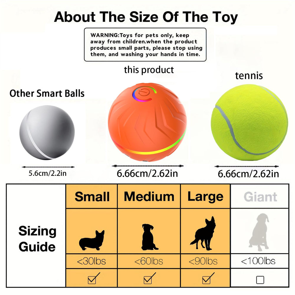 DRVUXBIL interactive dog ball with multicolor lights attracting dogs for play
