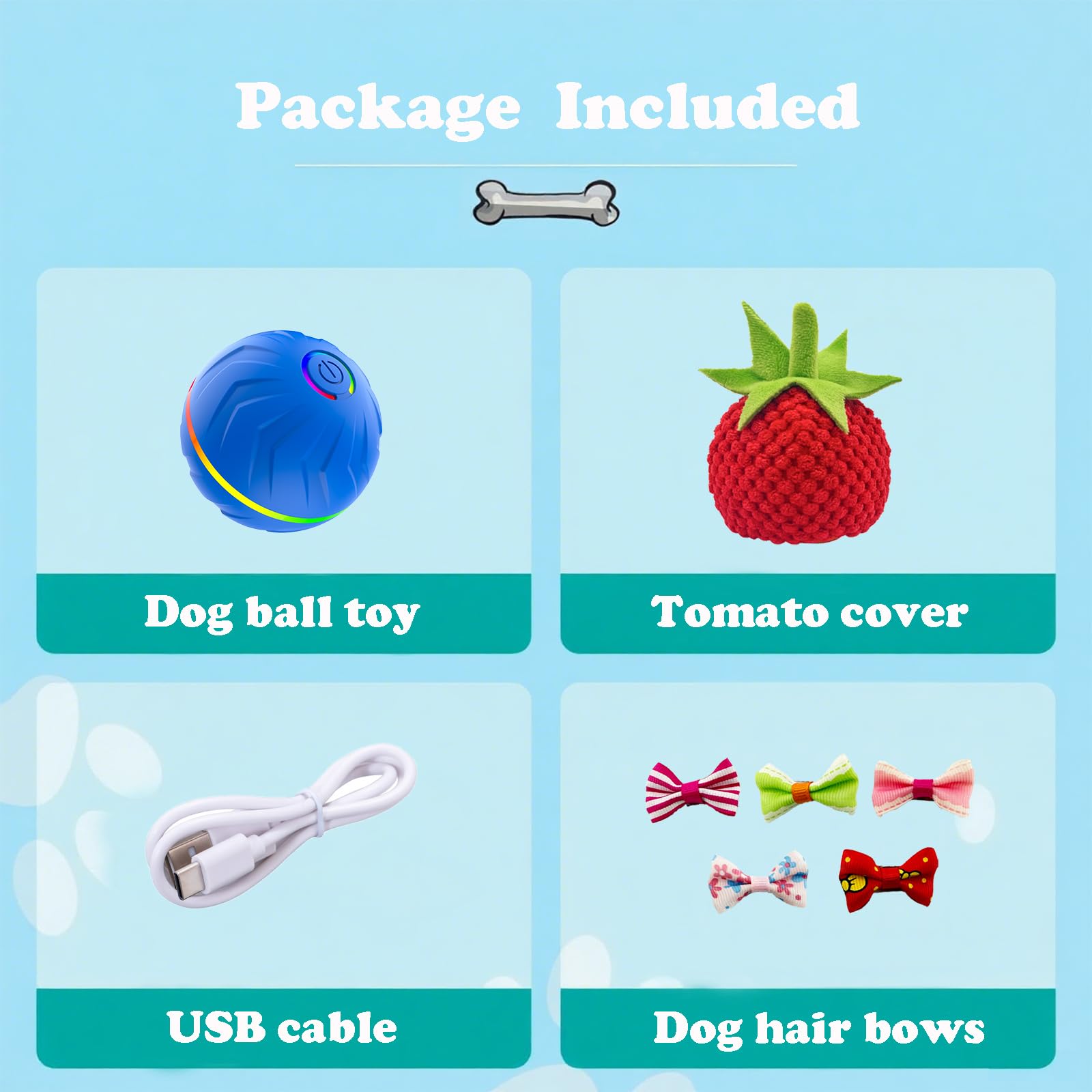 DRVUXBIL package-includes-dog-toy-accessories provides ready-to-use fun for puppies.