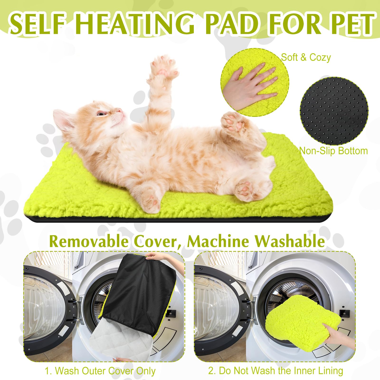 Drydiet cat pad anti-slip bottom keeps mat in place during naps