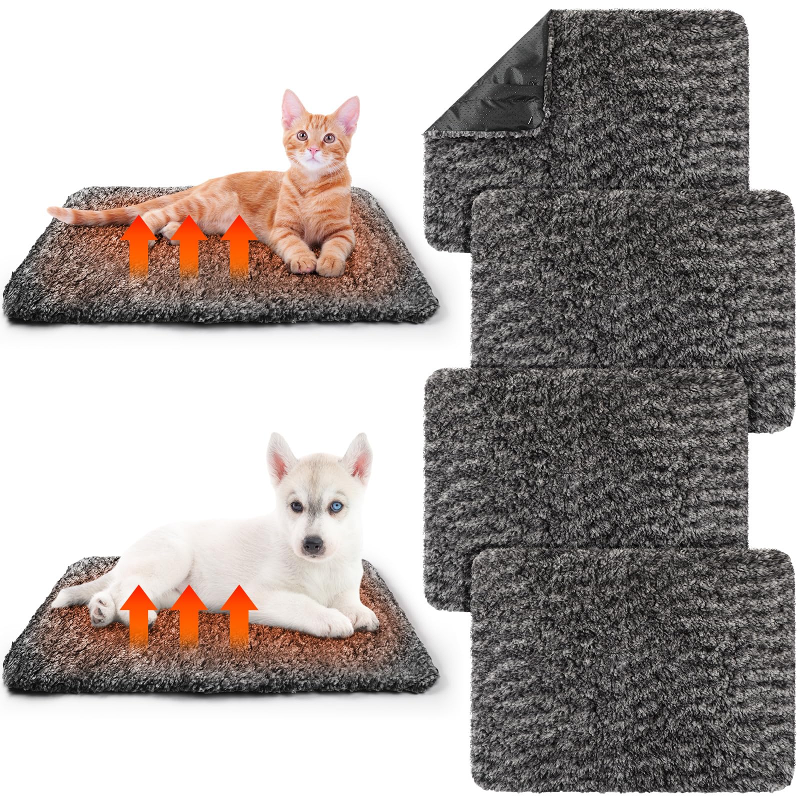 Drydiet self-warming cat pad cozy grey mat provides warmth for cats