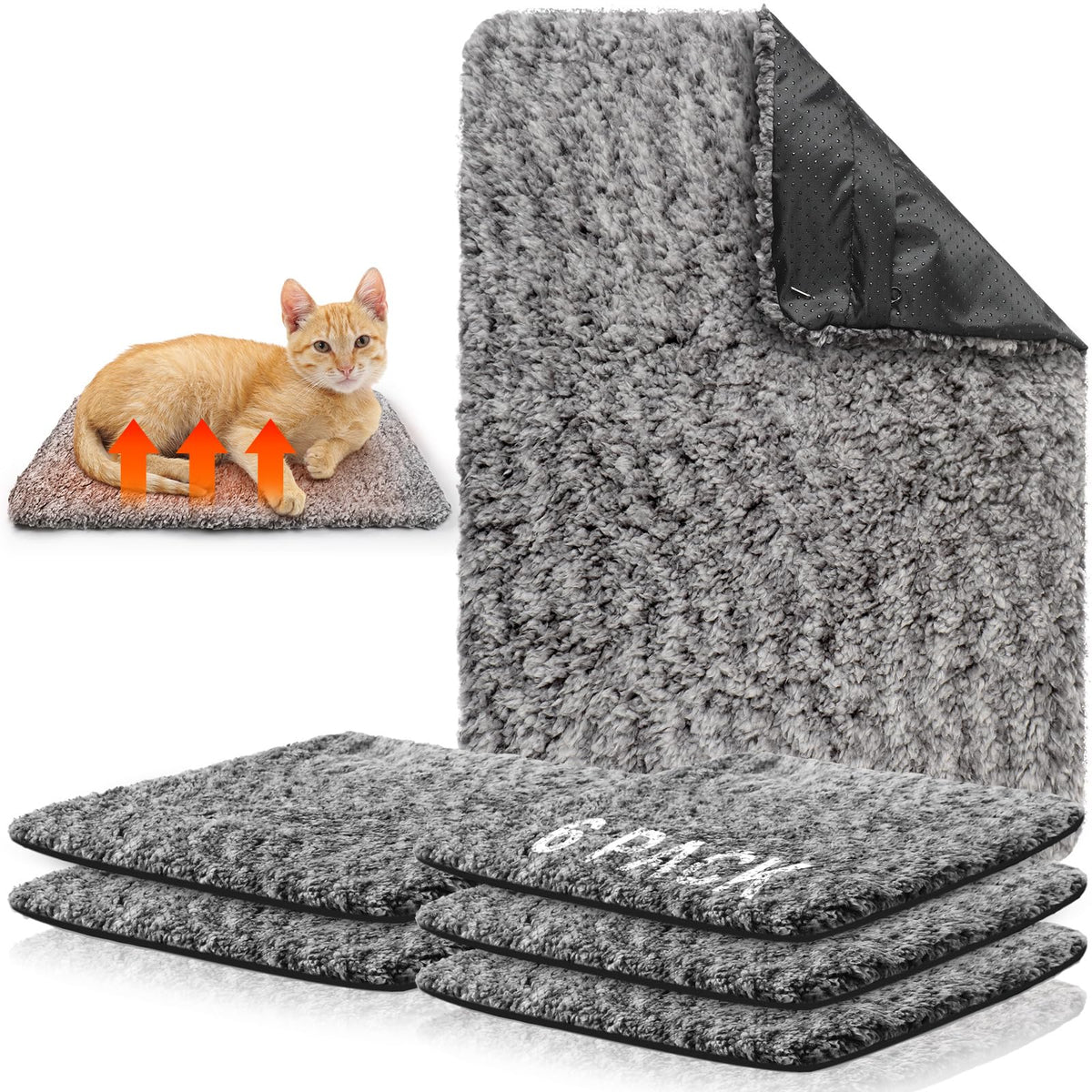 Drydiet self-warming cat pad gray closeup shows cozy warmth without electricity.