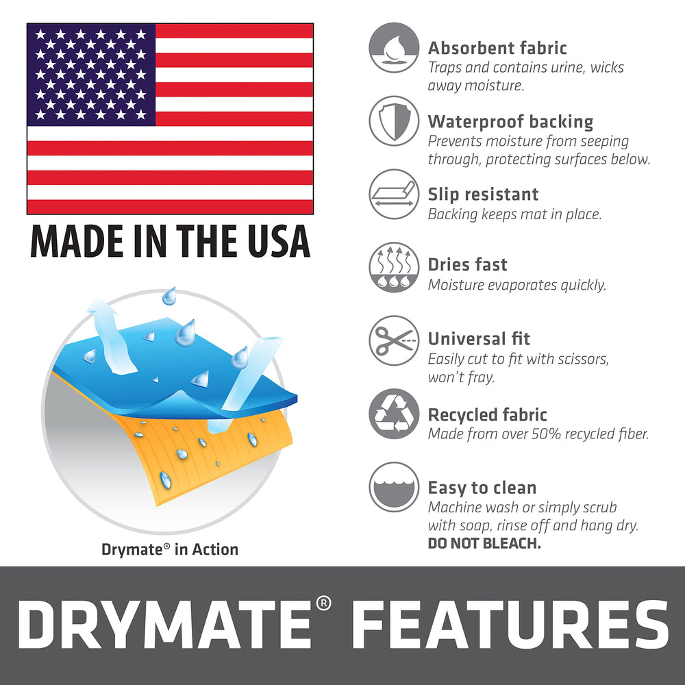 Drymate crate liner use demonstrates keeping pets dry and clean.