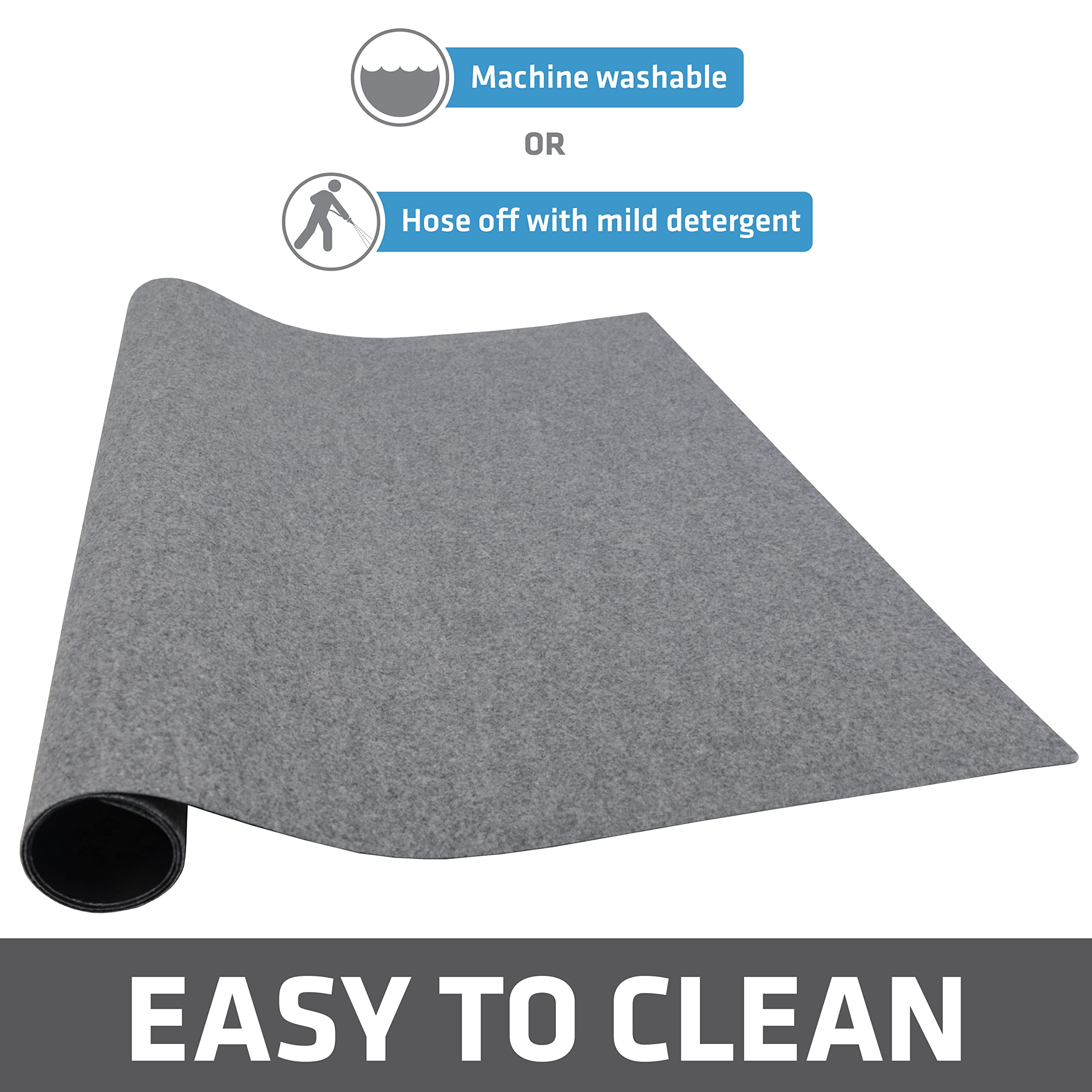 Drymate Dog Crate Mat machine washable for easy cleaning after use.