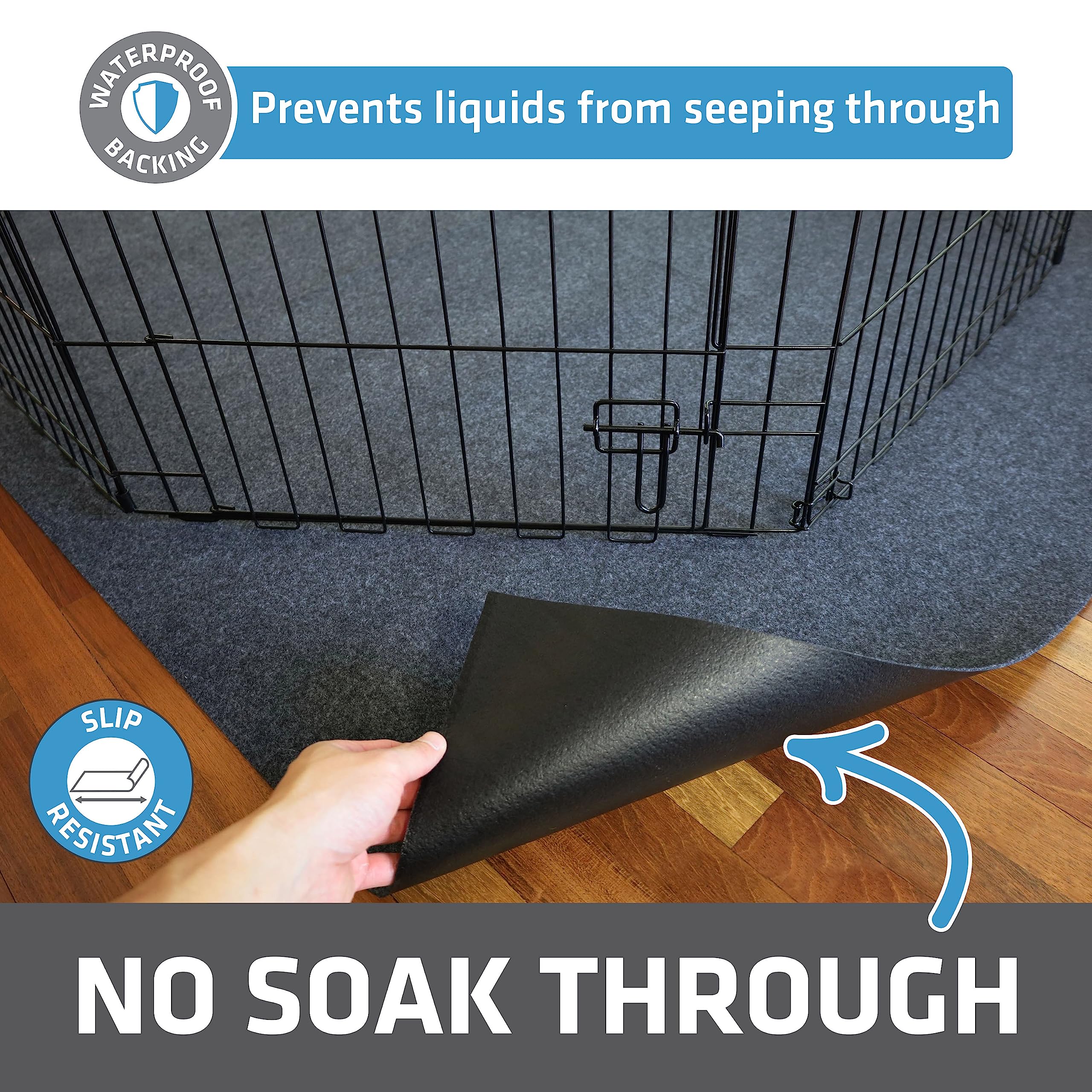 Drymate Jumbo Dog Playpen Mat waterproof bottom prevents leaks and protects floors