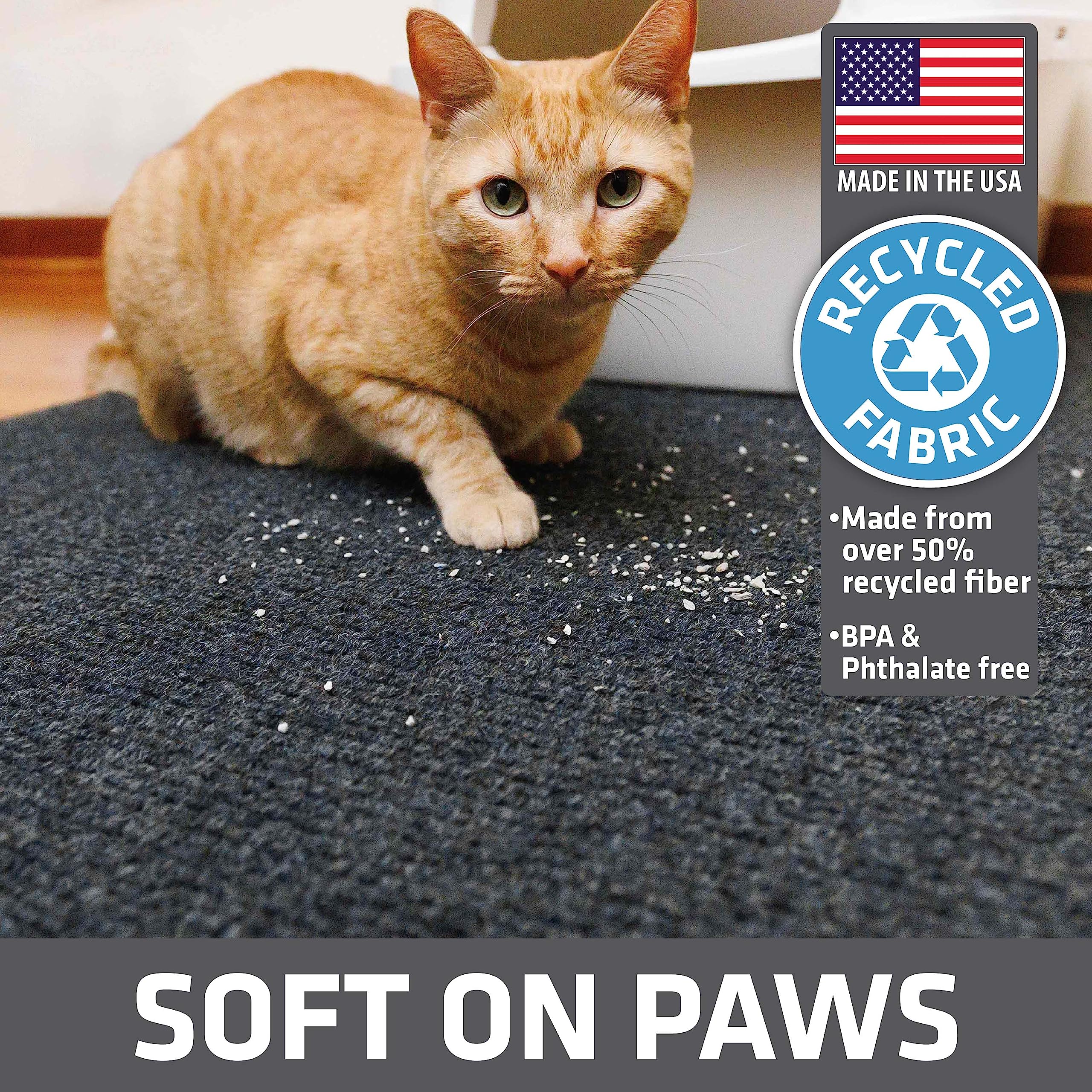 Drymate Jumbo XXL Cat Litter Mat closeup ridges highlights litter-locking channels.