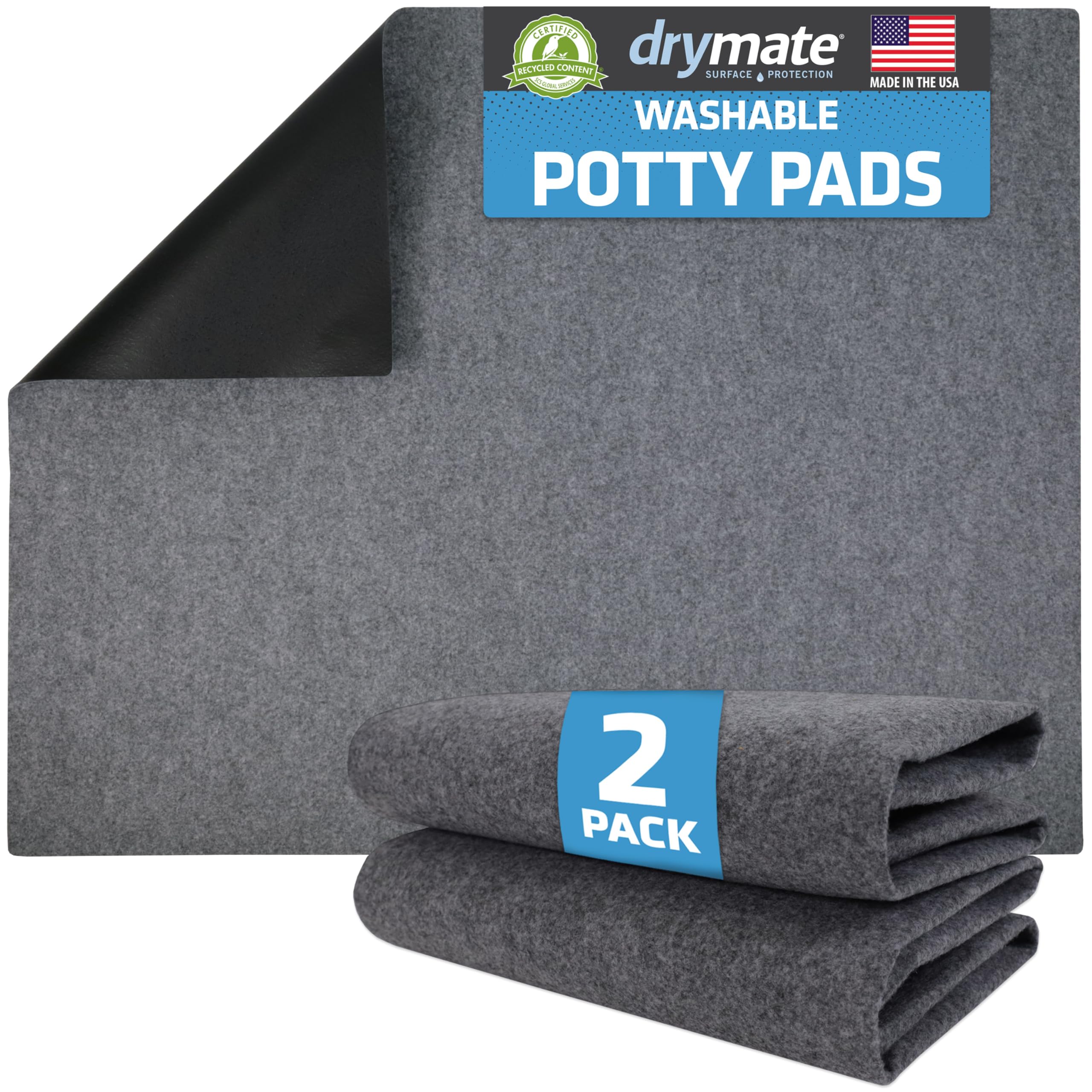 Drymate washable pee pad 29x36 front view with non-slip bottom for secure use.