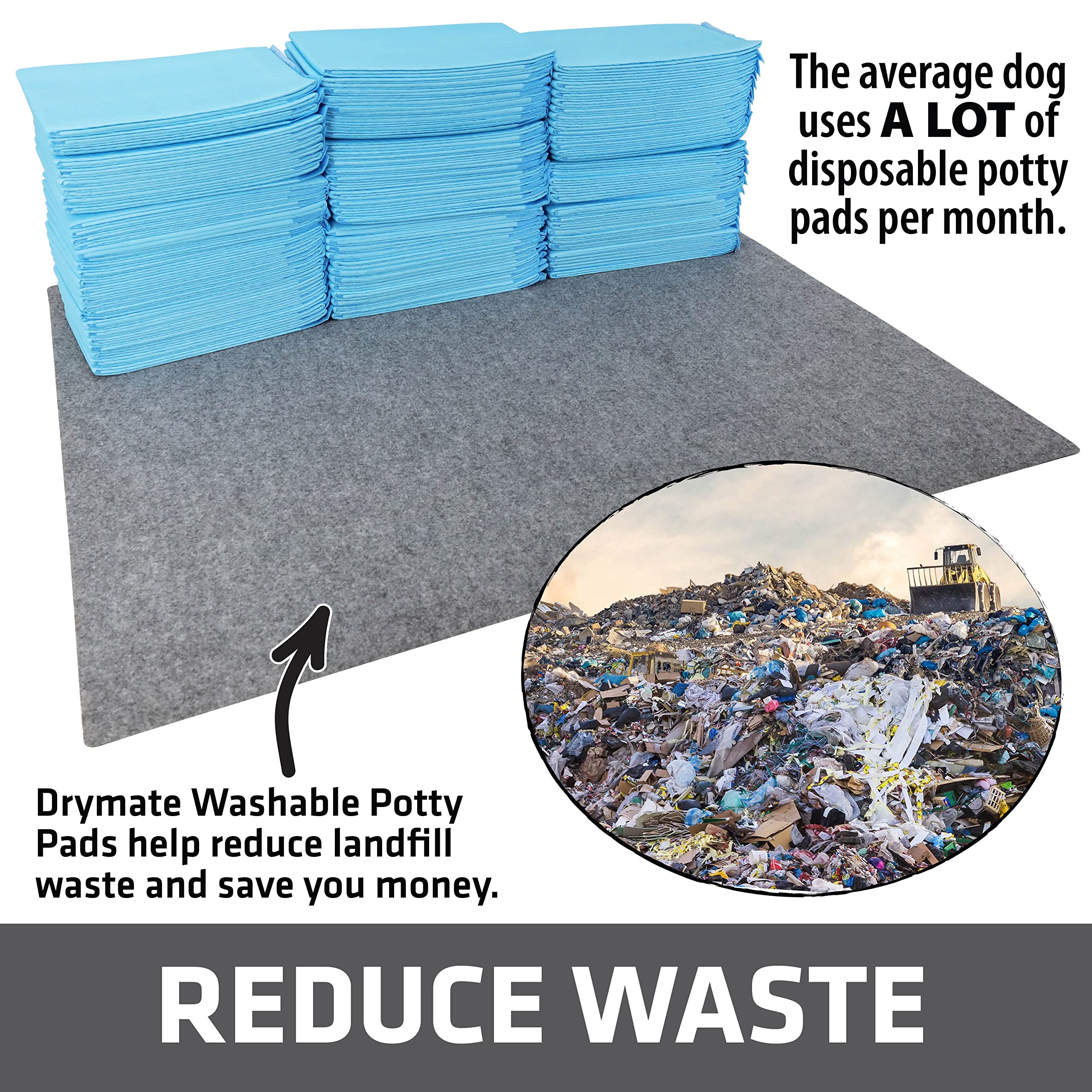 Drymate pad top texture ideal for gentle paw contact during house training.