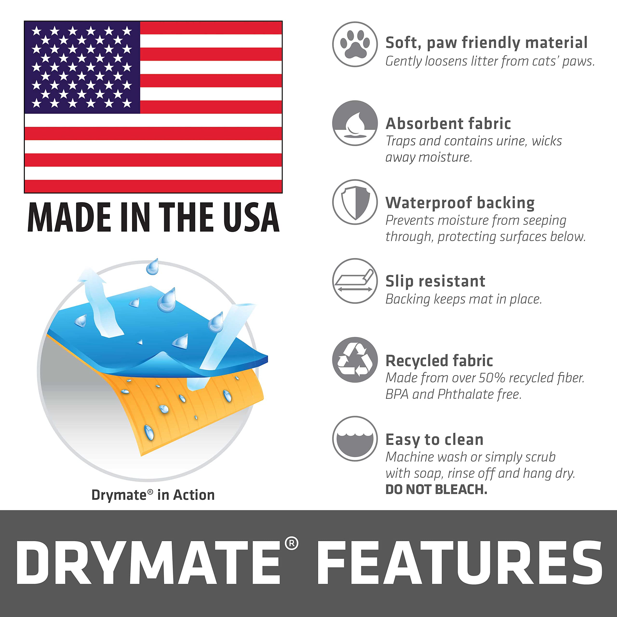 Drymate XL Original Cat Litter Mat blue-stucco entryway view keeps area tidy