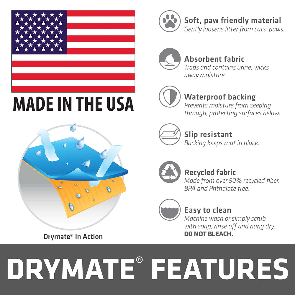 Drymate XL Original Cat Litter Mat blue-stucco entryway view keeps area tidy