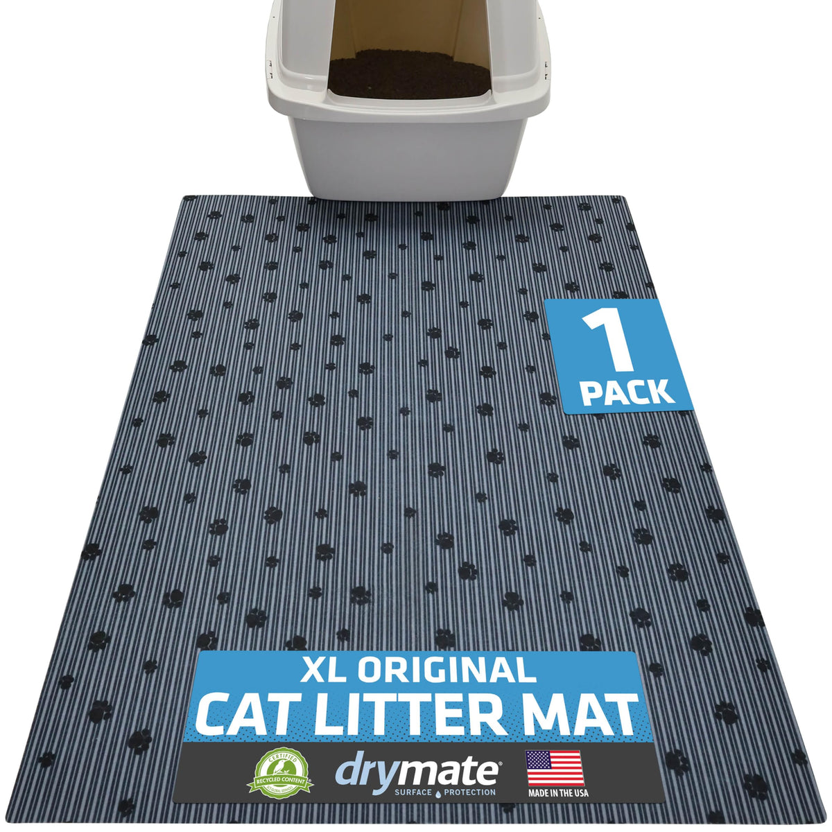 Drymate XL Original Cat Litter Mat contains litter and keeps floors clean.