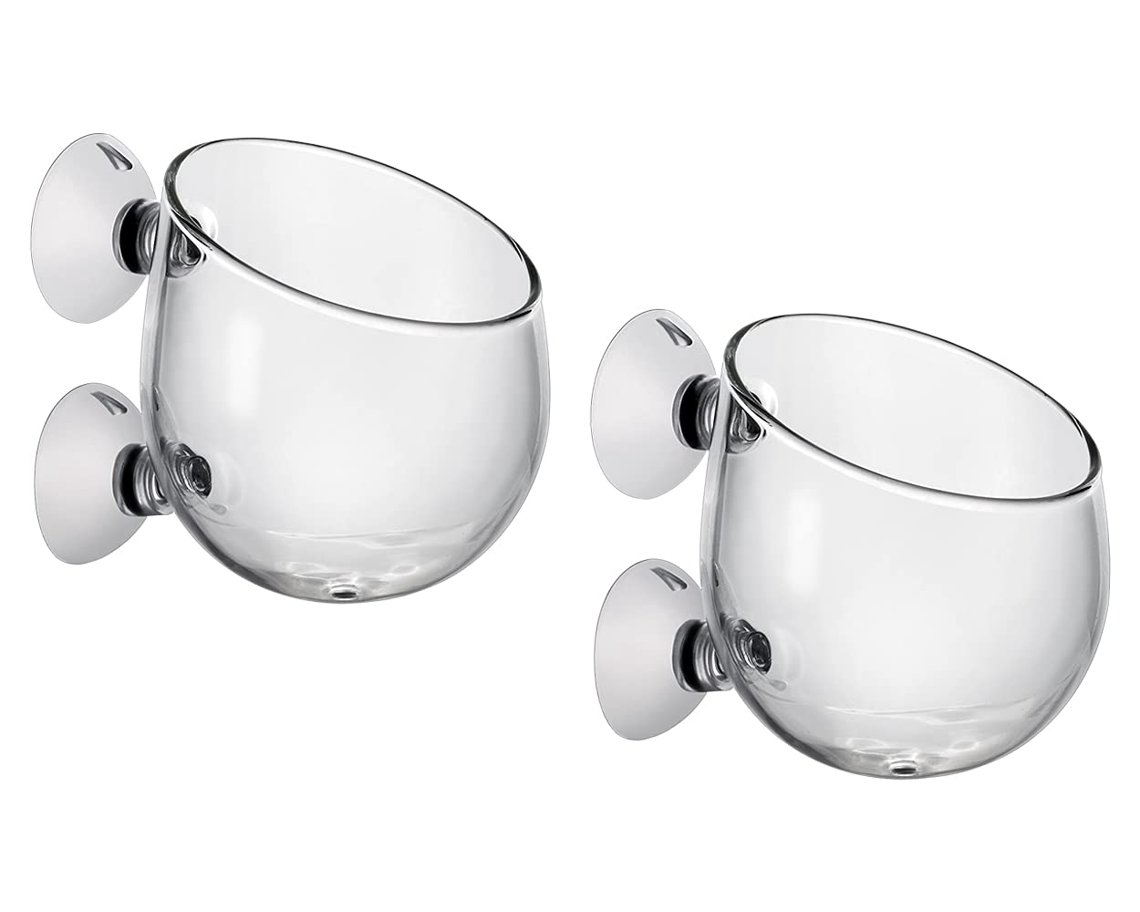 DS. DISTINCTIVE STYLE Aquatic Plant Cups, crystal glass plant holders with suction for easy aquarium decor