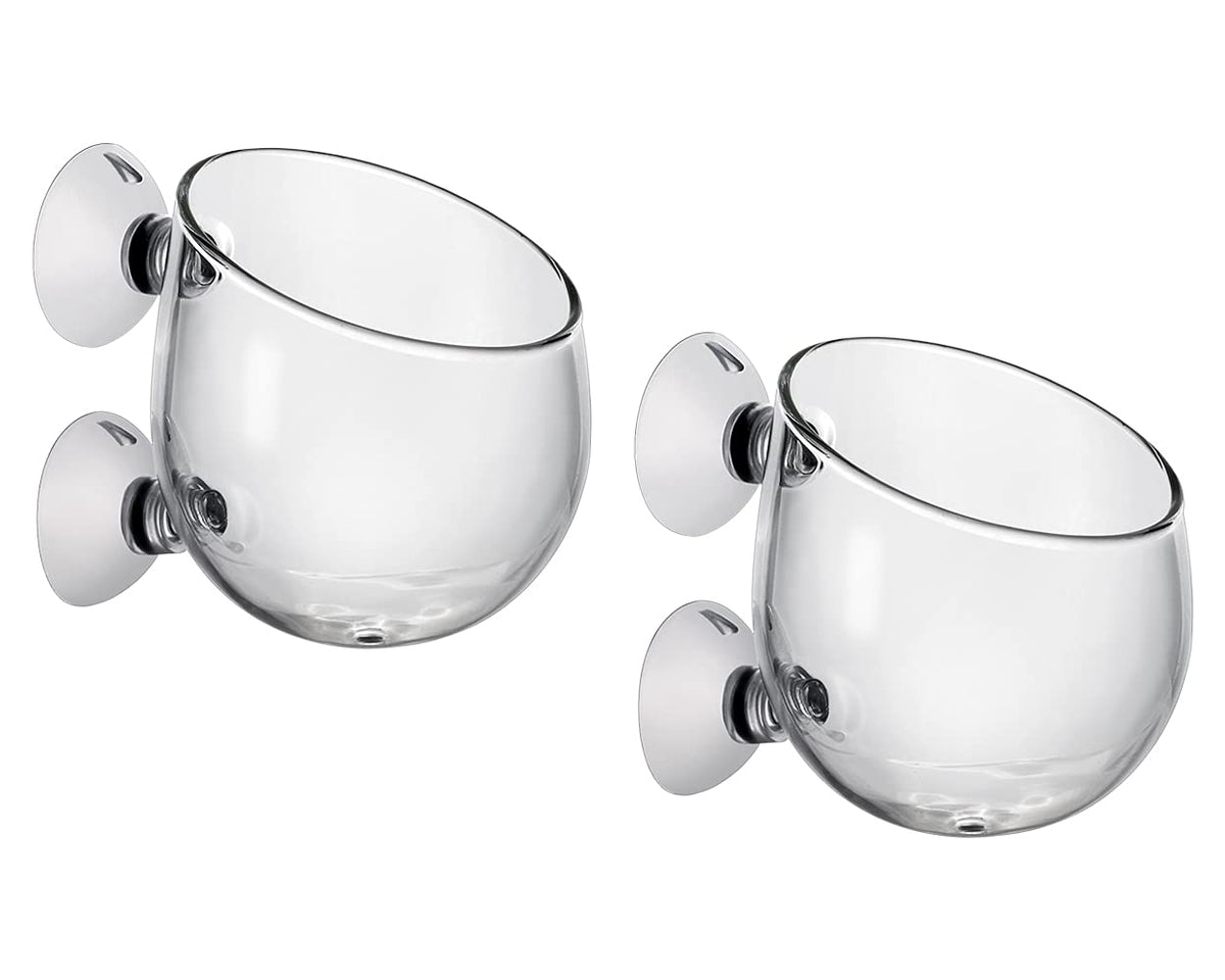 DS. DISTINCTIVE STYLE Aquatic Plant Cups, crystal glass plant holders with suction for easy aquarium decor